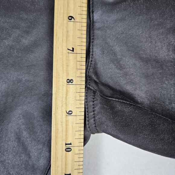 Eileen Fisher Womens Waxed Organic Cotton Stretch Denim Pant Black Biker Chic 4 - Picture 13 of 16